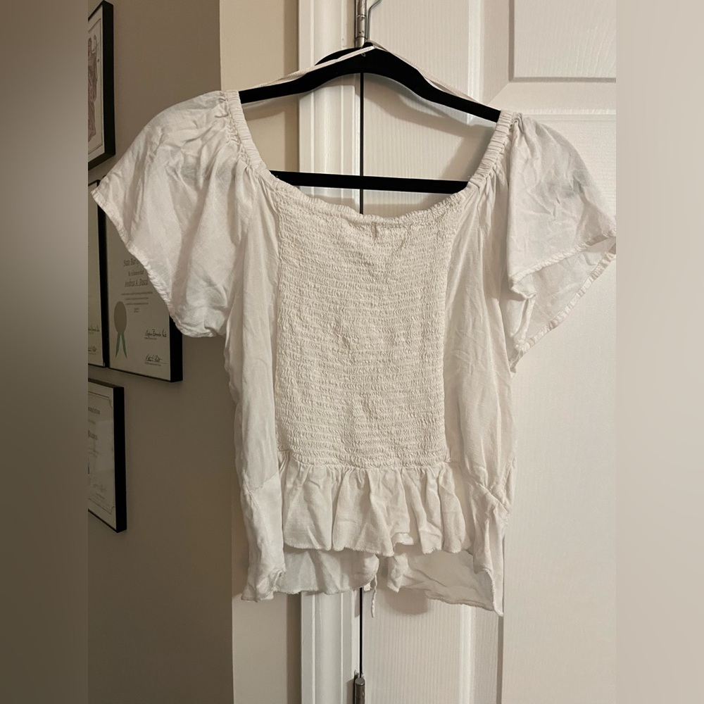 Gaze White Ruched Blouse - Picture 2 of 2
